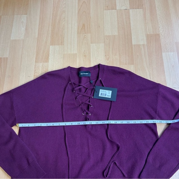 NWT The Kooples Women's V-Neck Lace-Up Sweater Medium Wool Cashmere Staple Piece - Picture 7 of 8